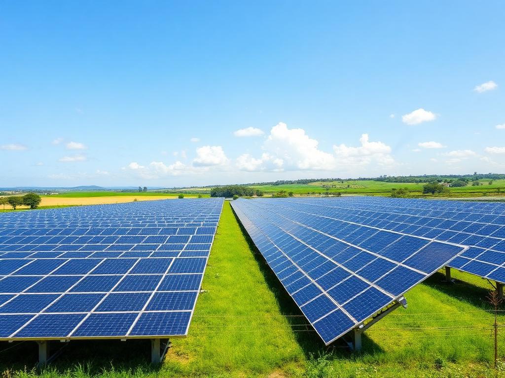 Usina solar montada no solo em propriedade rural
